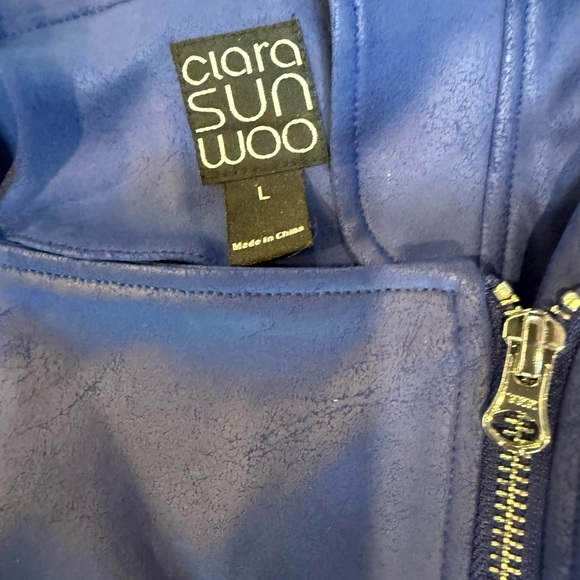 CLARA SUNWOO Royal Blue Leather Jacket - Picture 2 of 2